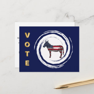 Postal Elección Dorado Voto Patriótico Burro