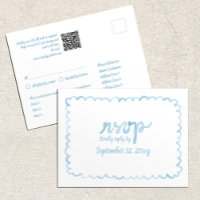Elecciones de comidas de color QR azul claro y cap