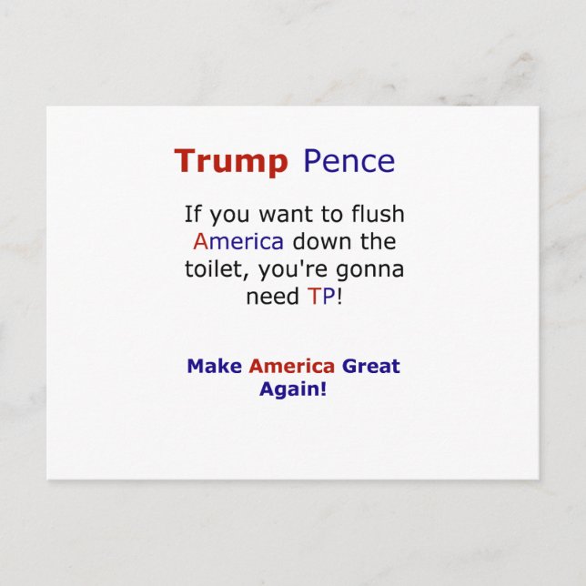 Postal Elecciones de memes 2016 de Trump Pence (Anverso)