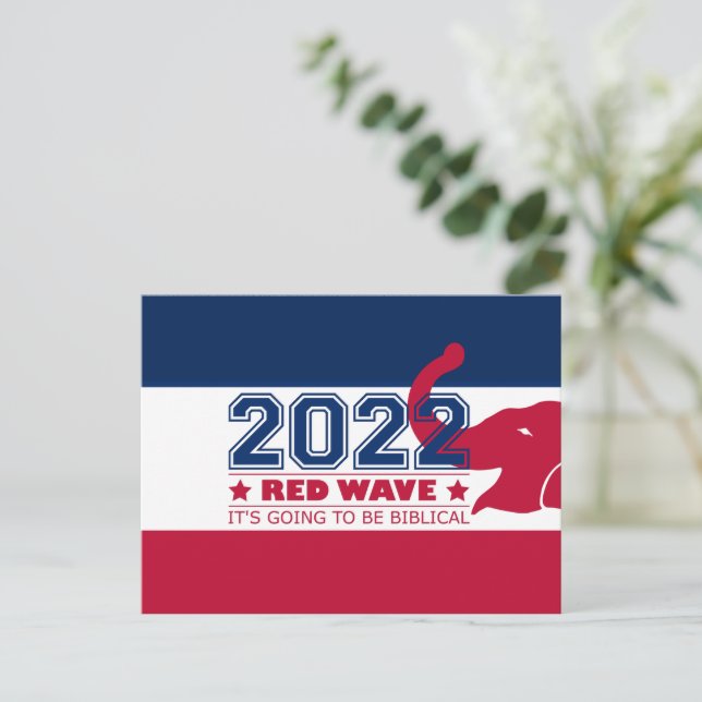Postal Elecciones de mitad de período 2022 Red Wave Red E (Anverso de pie)