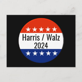 Postal Elecciones Harris Walz 2024