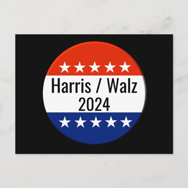 Postal Elecciones Harris Walz 2024 (Anverso)
