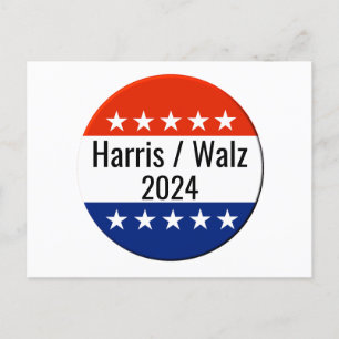 Postal Elecciones Harris Walz 2024