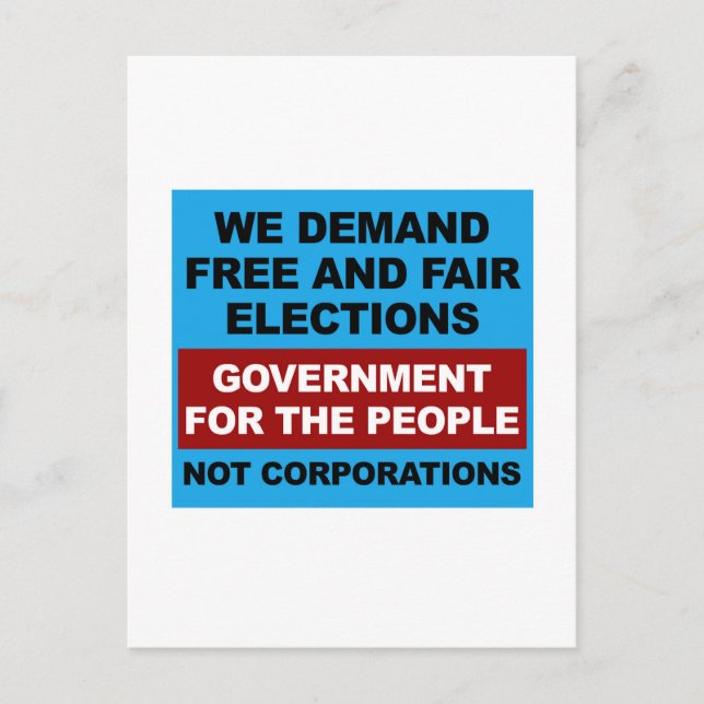 Postal Elecciones libres y justas (Anverso)