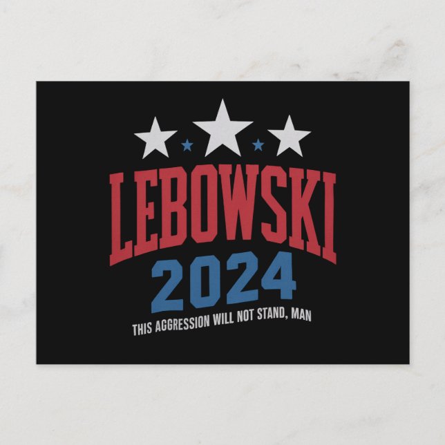 Postal Elecciones políticas divertidas en Lebowski 2024 (Anverso)