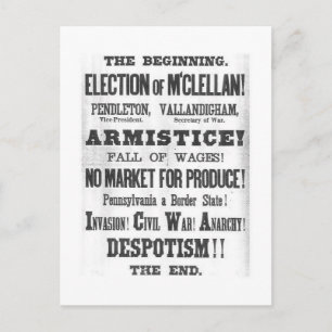 Postal Elecciones presidenciales de 1864