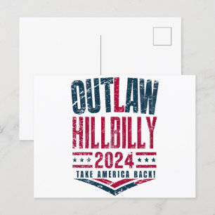 Postal Elecciones Vintage Proscrito Hillbilly Bandera de 