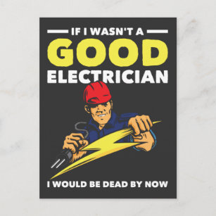 Postal Electricista gracioso dice humor a marido de traba