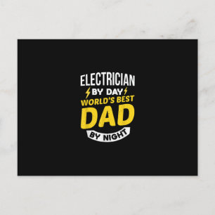 Postal Electricista Hombre De Día Mejor Papá Del Mundo De