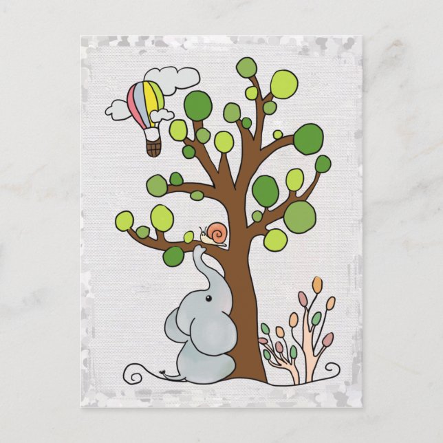 Postal Elefant Baum (Anverso)