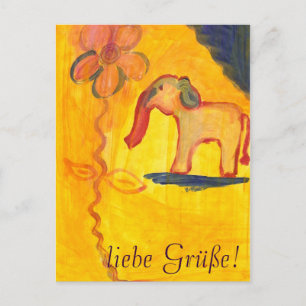 Postal elefant mit blume von Lola Mono