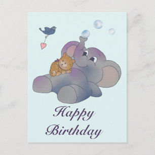 Postal Elefant und Katze