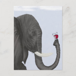 Postal Elefante Adorable y Ladybug Cuaderno