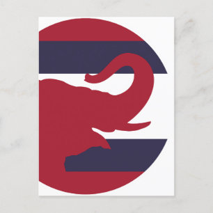 Postal Elefante asiático Bandera nacional tailandesa