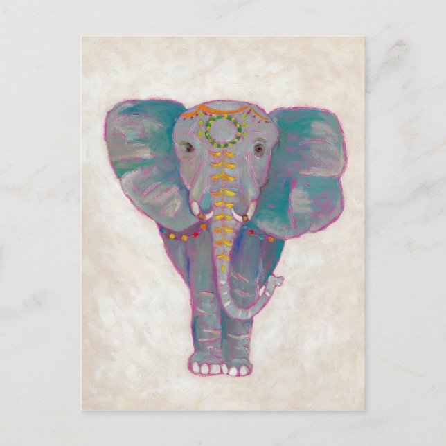 Postal Elefante asiático Zen (Anverso)