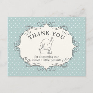 Postal Elefante bebé adorable   Agradecimiento por baby s