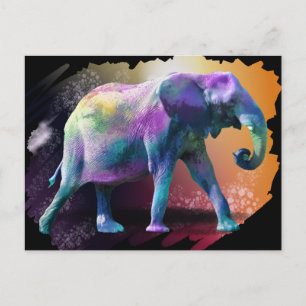 Postal Elefante colorido