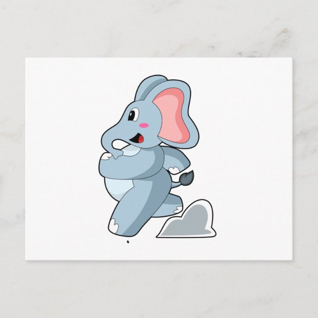 Postal Elefante como fugitivo (Anverso)