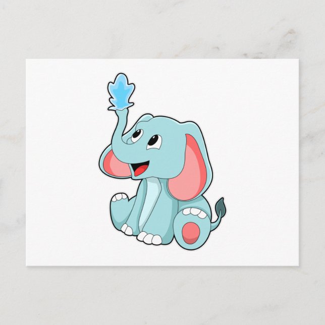 Postal Elefante con agua (Anverso)