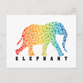 Postal Elefante con colores