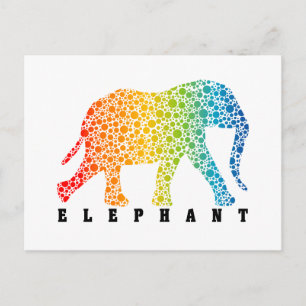 Postal Elefante con colores