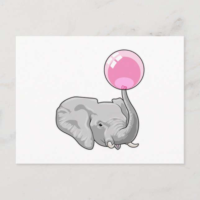 Postal Elefante con globo (Anverso)