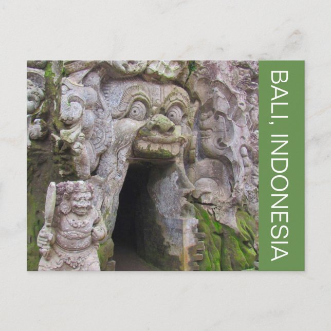 Postal elefante cueva bali (Anverso)