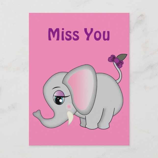 Postal Elefante Cute (Anverso)