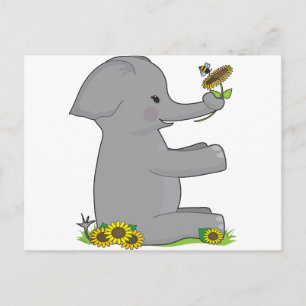 Postal Elefante De Alfabeto Animal