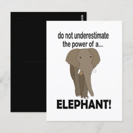 Postal Elefante de animales salvajes divertidos