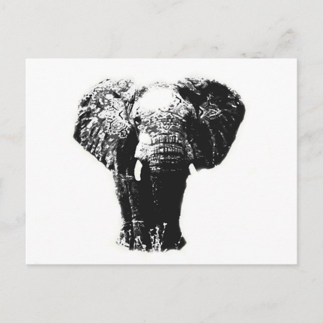 Postal Elefante de arte pop (Anverso)