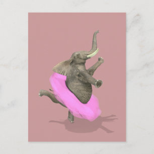 Postal Elefante de ballet en punta