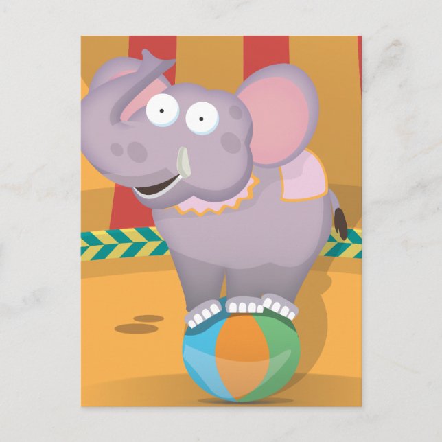 Postal Elefante de circo (Anverso)