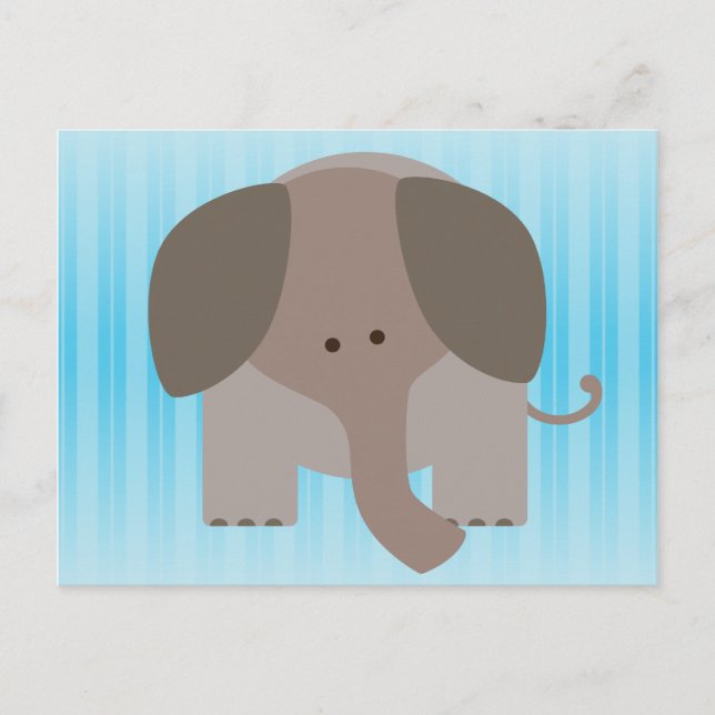 Postal Elefante de Cute Brown (Anverso)