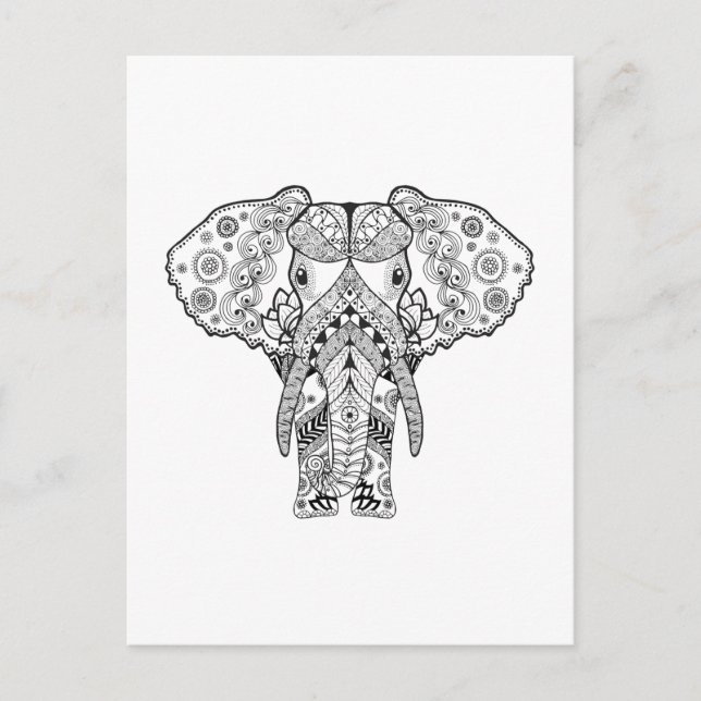 Postal Elefante de estilo (Anverso)