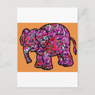Postal elefante de graffiti vívido