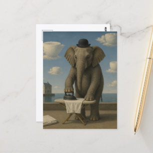 Postal Elefante Divertido Surrealista Plancha