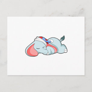 Postal Elefante durmiendo con Sleepyhead