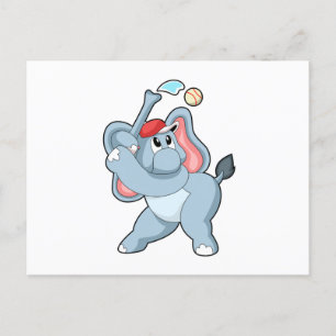 Postal Elefante en béisbol