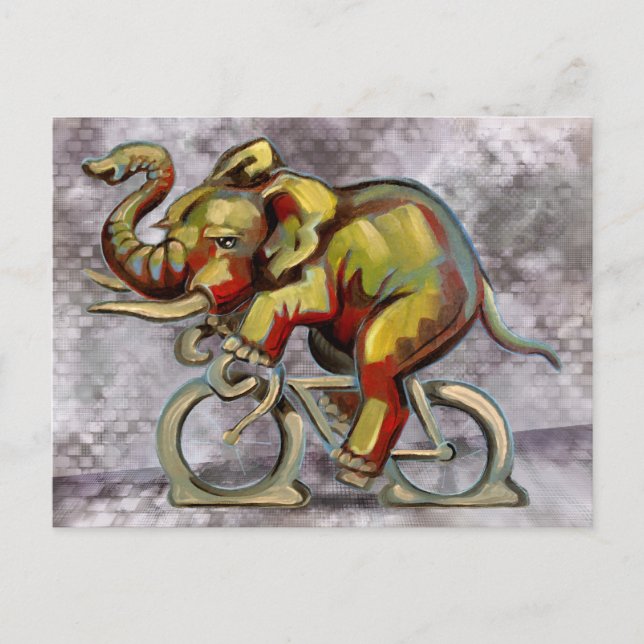 Postal Elefante En Bicicleta (Anverso)
