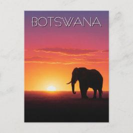 Postal Elefante en Botsuana por el atardecer