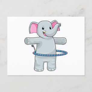 Postal Elefante en Deportes con neumáticos de Fitness