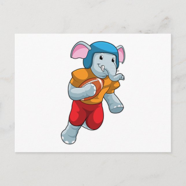 Postal Elefante en deportes de fútbol americano (Anverso)