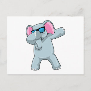 Postal Elefante en el dab de baile Hip Hop