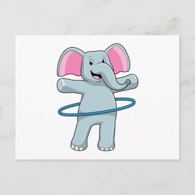 Postal Elefante en el gimnasio con neumáticos Fitness (Anverso)