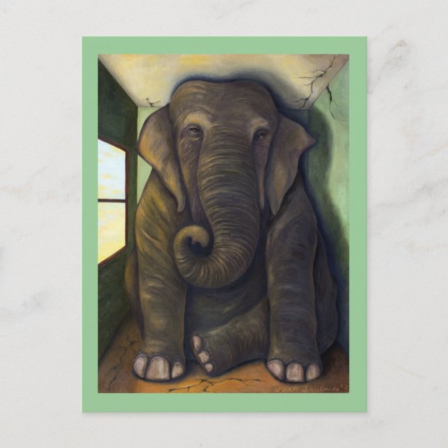 Postal Elefante En La Habitación (Anverso)