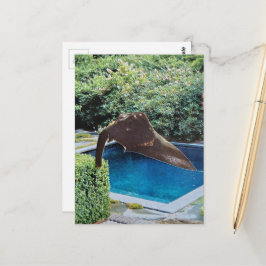 Postal Elefante en la piscina collage surreal
