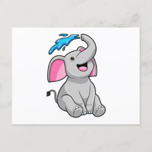 Postal Elefante en Splash con Agua