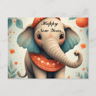Postal Elefante Festivo Adorable