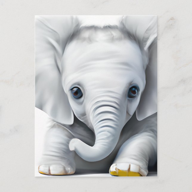 Postal Elefante Gray Baby Adorable (Anverso)
